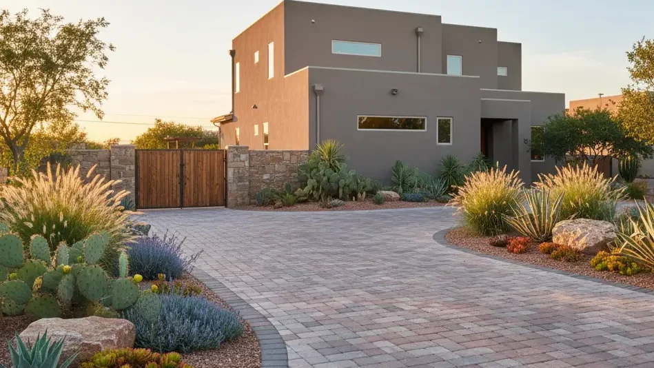 Phoenix landscaping services – Paver driveway in Peoria by TJ’s Landscaping