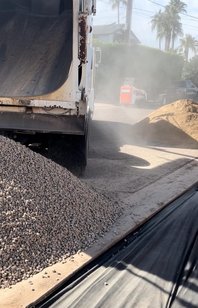 Gravel rock before installation