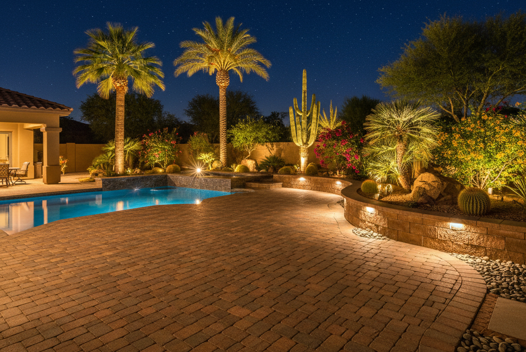 Peoria, AZ Patio, garden wall and plant installation by TJ Landscape