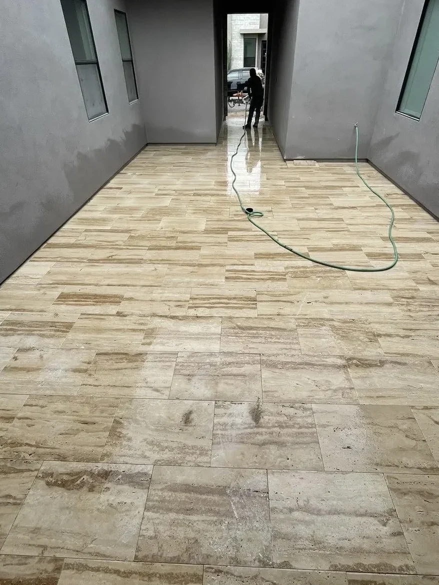 Mexican Travertine Tile Patio Install in Cave Creek AZ