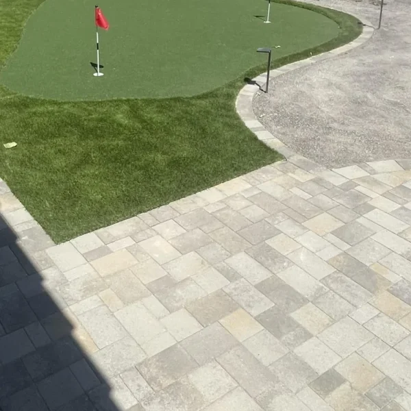 PUTTING GREEN and Belgard Pavers BY TJ LANDSCAPING